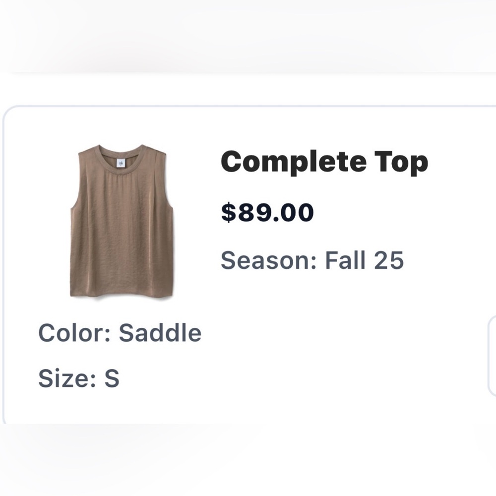 NWT CABI Women's Taupe Sleeveless Tank Top - Picture 2 of 3